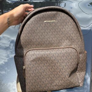 Michael Kors Monogram Brown Backpack